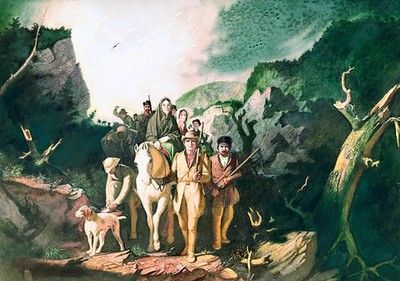 Daniel Boone coming through Cumberland Gap with his band of pionee- Old Photo