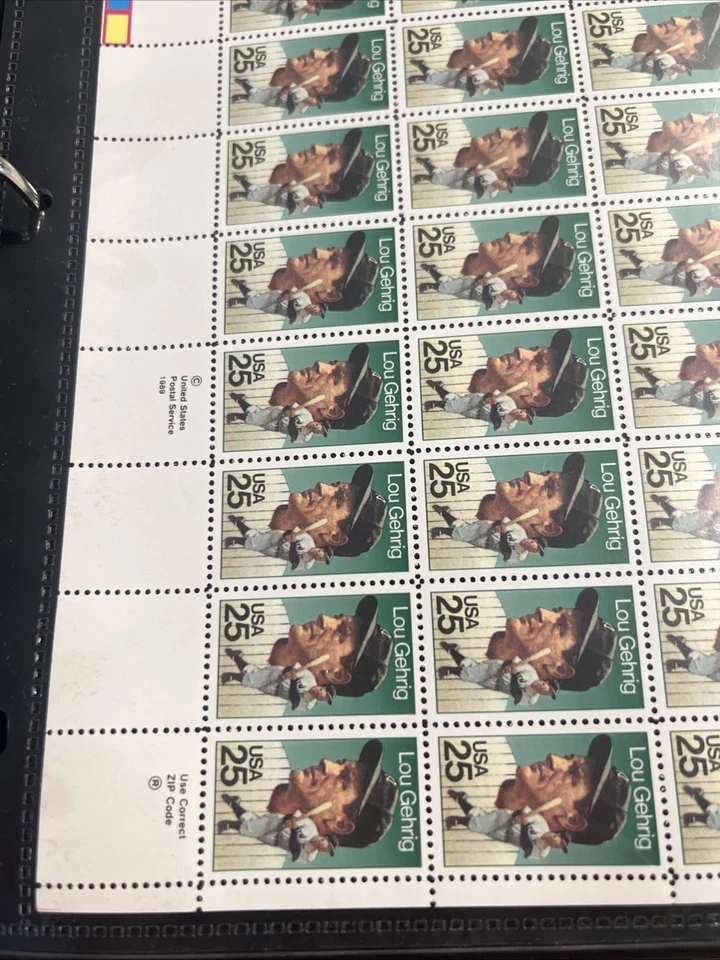 Scott #2417 LOU GEHRIG Sheet of 50 stamps 25 Cent - Image 2 of 3
