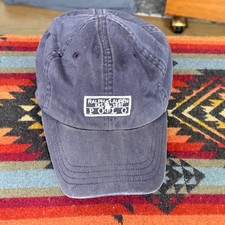 Vintage Polo Ralph Lauren Leather Buckle Baseball Hat Navy Blue One Size