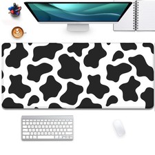 Cow Print Desktop Mouse Pad,Desk Mouse Mat with Non-Slip Stitched Edges,Desk ...
