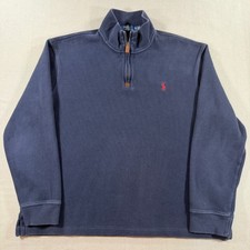 Polo Ralph Lauren Estate Rib Quarter Zip Pullover Mens XL Blue Knit Sweater