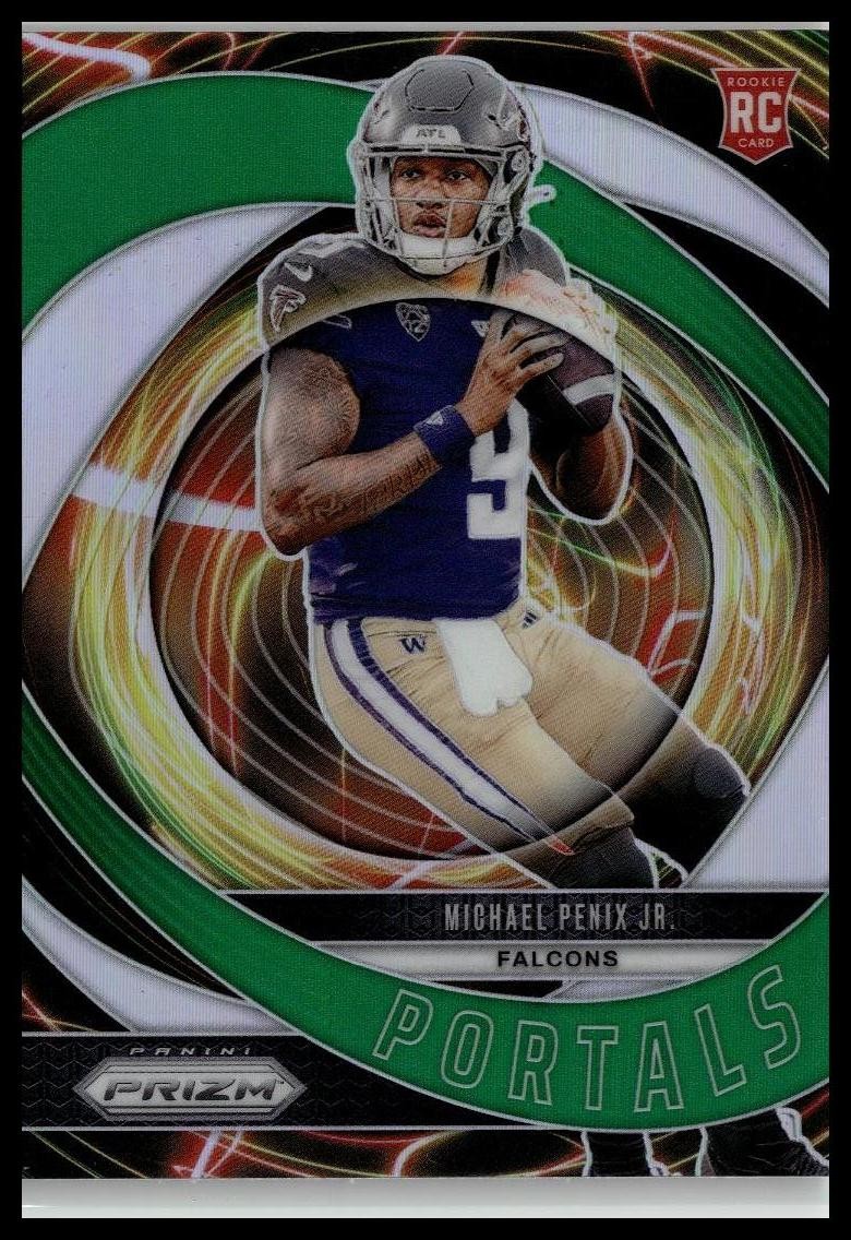 2024 Panini Prizm #6 Michael Penix Jr. Portals Green Prizm
