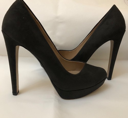 Zara Trafaluc high dark gray heels faux 
