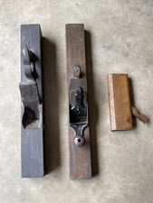 Lot of 3 Wooden Carpenters Wood Planes Auburn Tool Co & Ohio Tool Co 26"