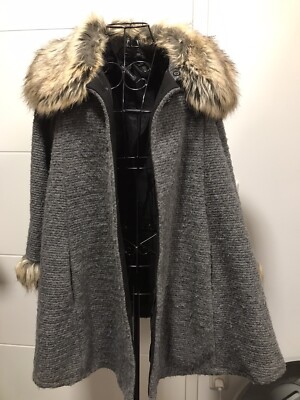 MADE IN ITALY Wollmantel 40 Jacke 65% Wolle (Lana) Grau