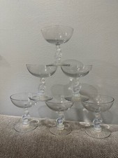 Rare Libbey Nash Silhouette Opalescent Squirrel Champagne Coupe Glasses Set 6