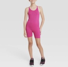 KN All In Motion Girls Leotard Purple Bike One Piece Seamless L 10/12