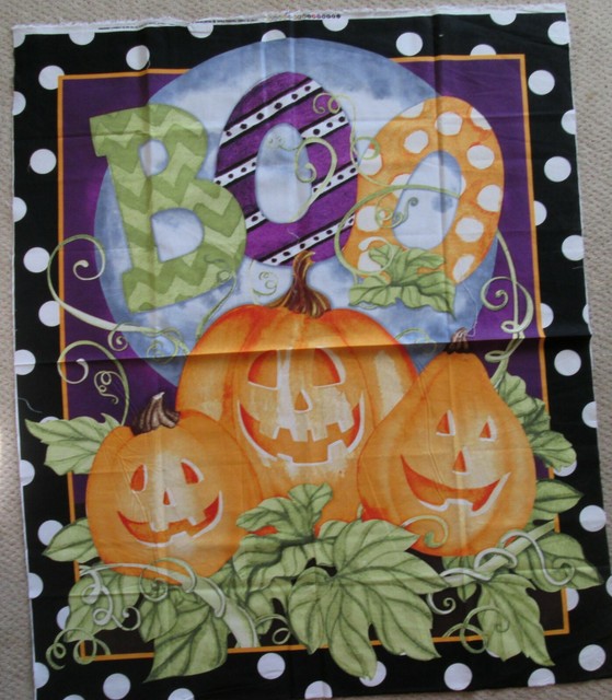 1 Colorful "Happy Haunting" Cotton Halloween Quilting/Wallhanging