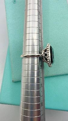 Tiffany & Co. 925 Silver Ziegfeld Black Onyx Daisy Ring Sz Tiffany & Co. 925 Silver Ziegfeld Black Onyx Daisy Ring Sz