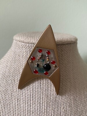 VINTAGE RARE 1988 Star Trek Mega Dot Delta Digital Pin Brooch Circuit Board READ