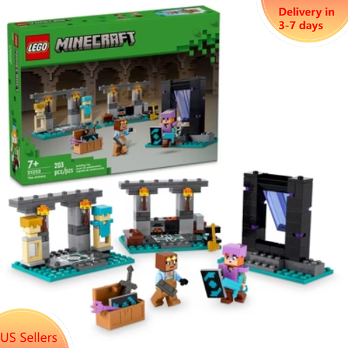 LEGO Minecraft The Armory Building Set 21252 with Mini Figures and Weapons  