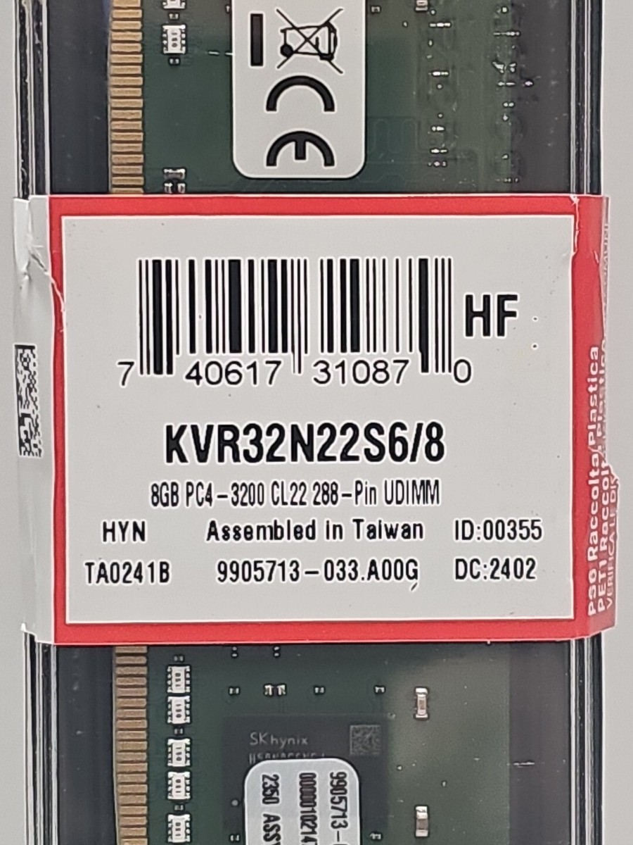 Kingston 8GB DDR4 3200 MHz PC4-25600 DIMM 288-Pin 1Rx16