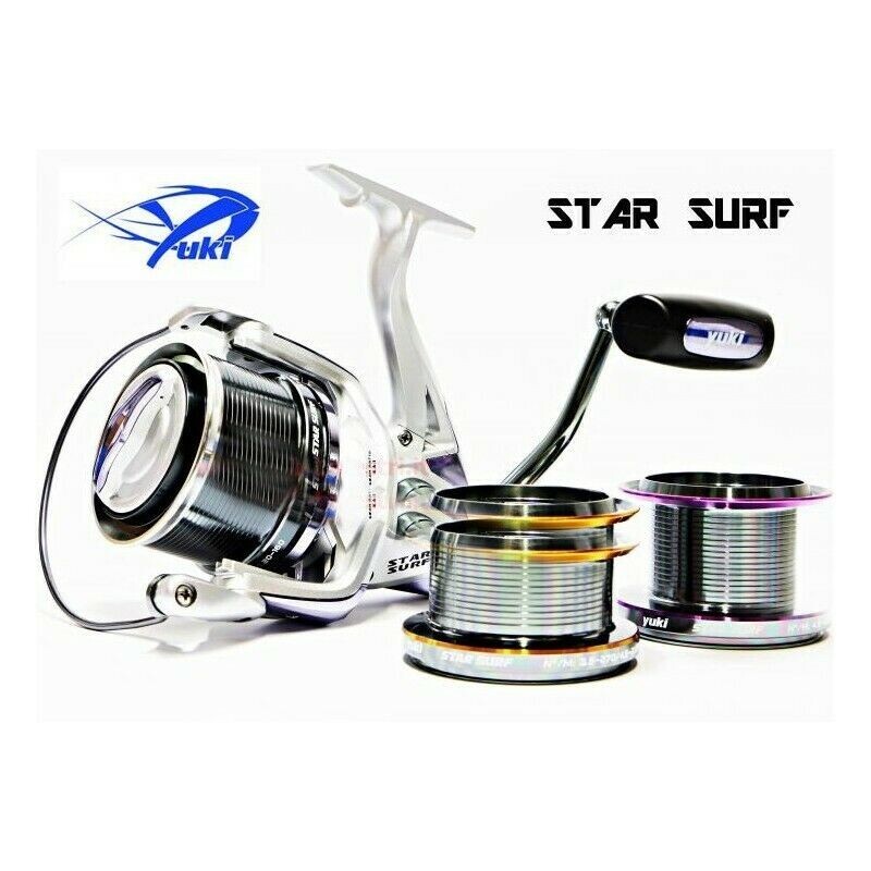 Yuki Star Surf XC-STAR Fixed Spool Fishing Reel - With Two Spare Spools