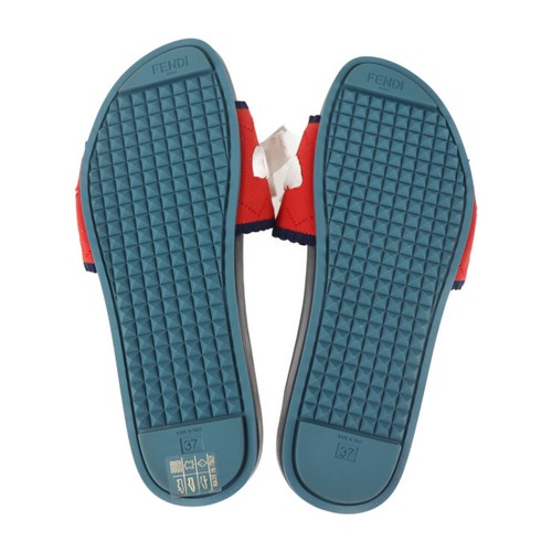 FENDI Sandals - Slide sandals Flat slippers ribbon reference size 9.4" Size... - Picture 5 of 8