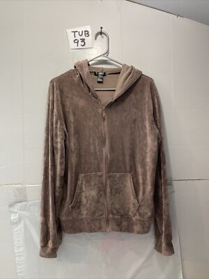 C Mode Brown Velour Tracksuit Zip Up Jacket women's size L