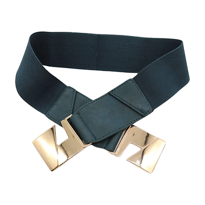 Women Dark Teal Blue Elastic Fashion Belt Hip High Waist Women Dark Teal Blue Elastic Fashion Belt Hip High Waist