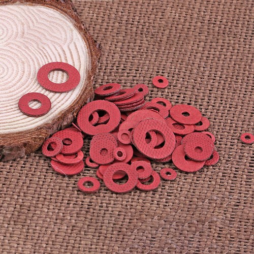 Red Steel Paper Washers Inner Diameter 0.5mm/0.8mm/1mm Size M2 M2.5 M3 M4 - M8 - Picture 6 of 12