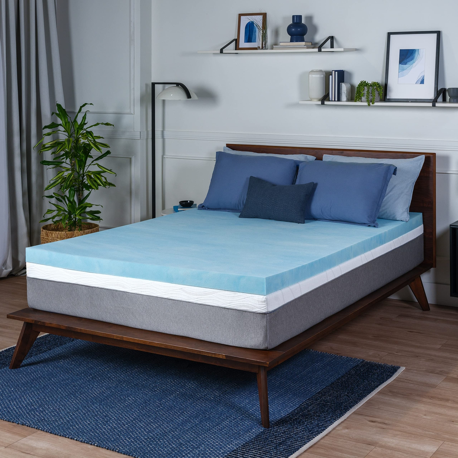 Queen Size, 3-Inch, Gel Swirl Memory Foam Mattress Topper Made in USA.