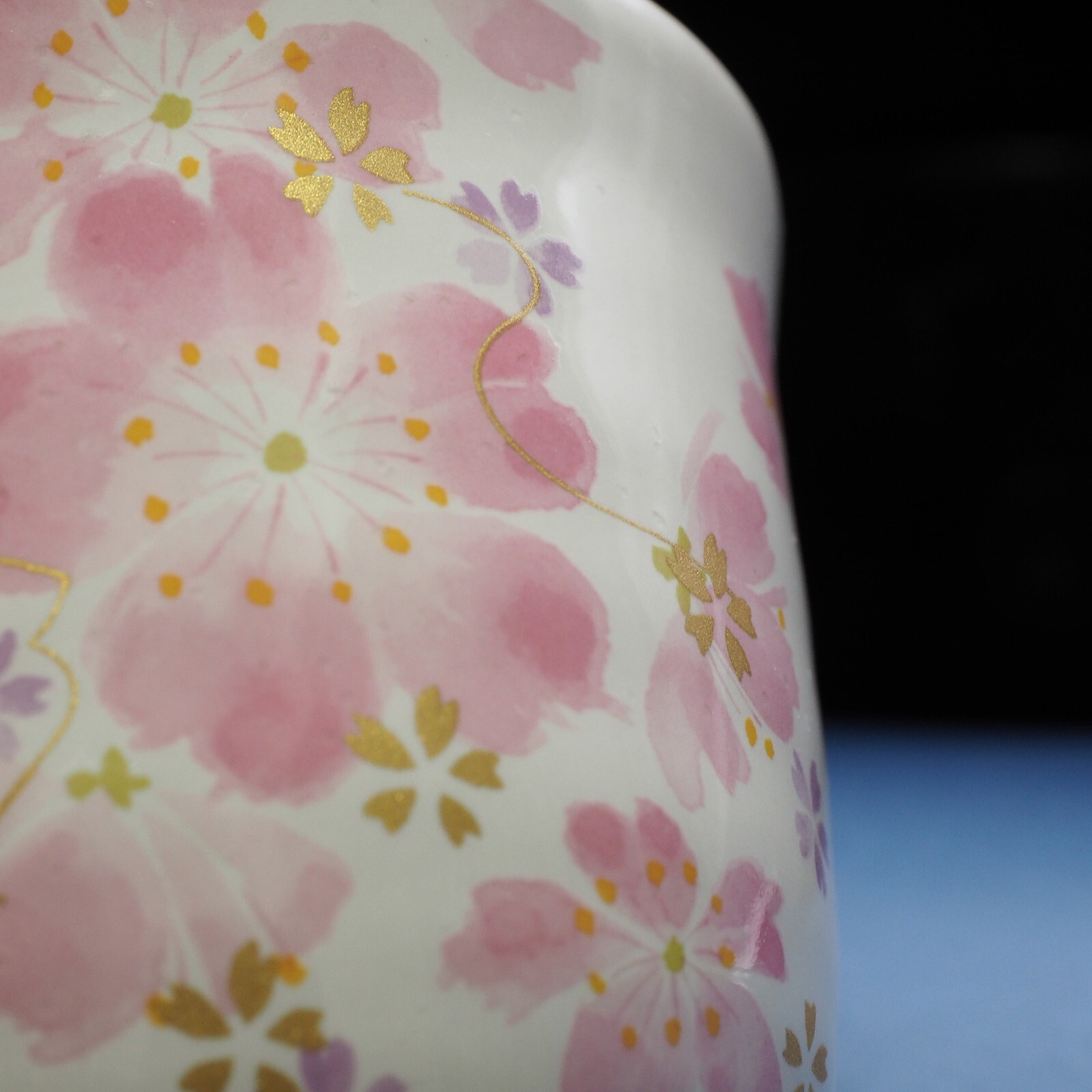 Japanese Rice Bowl Tea Cup Chopstick Set Mino-Yaki Cherry Blossom Made in Japan