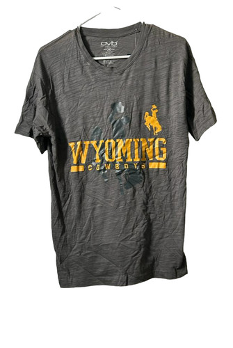 OVB Men's Wyoming Cowboys Crew Neck Short Sleeve T-Shirt, Gray, Medium