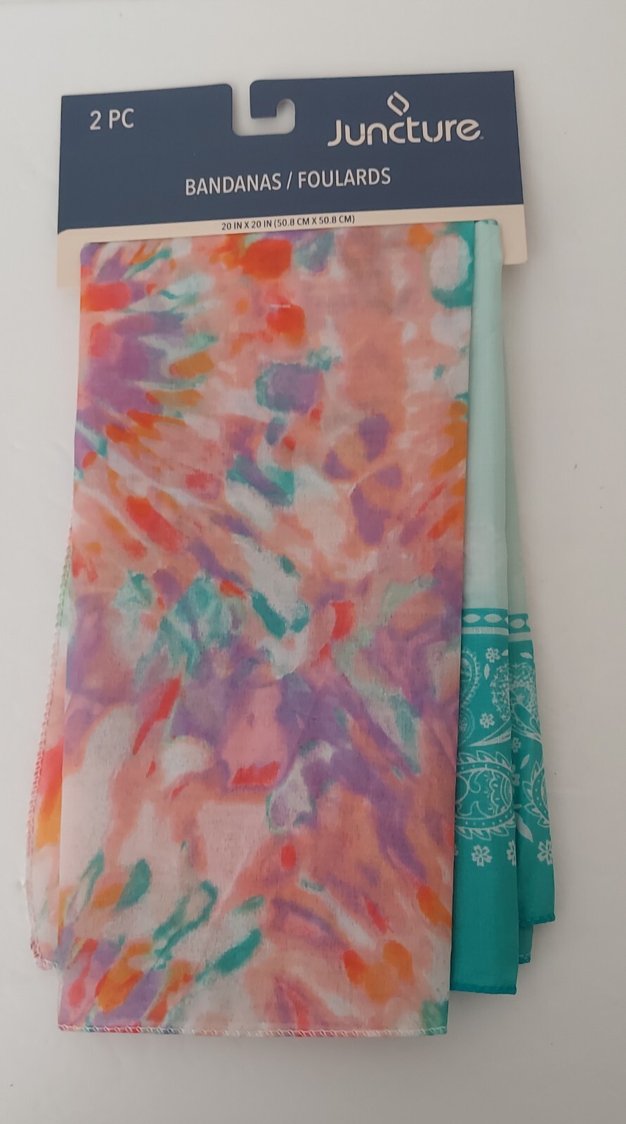 2 Piece Juncture Bandanas Different Style Set 20 in X 20 in NEW!