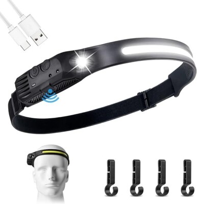 Wasserdichte COB LED Bewegungssensor Stirnlampe Headlight USB Wiederaufladbare Stirnlampe
