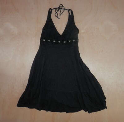 Free People XS Babydoll Sleeveless Thick Stretch Overlay Dress Witchy Goth 4997