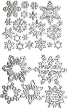 25 PCS Snowflake Dies Christmas Die Cuts for Card Making Metal Cutting Dies for