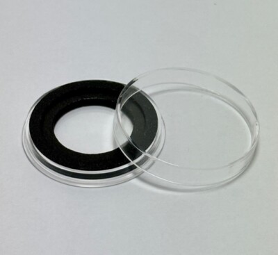 AirTite DoubleRing Coin Capsule for 2 oz HighRelief-X6D39mm + 31mm Black, Qty 3