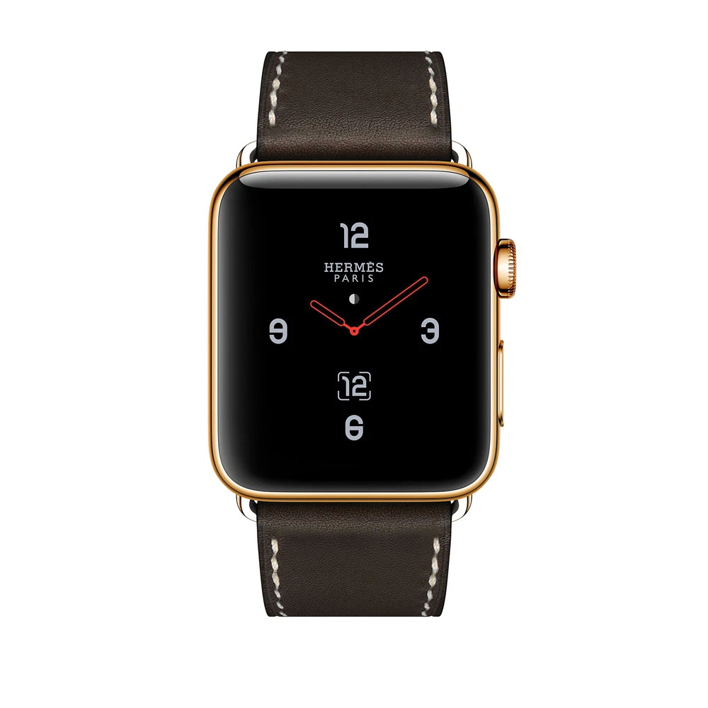 Apple Watch Series 6 Hermes 44mm Ebene Barenia Deployment 24K Custom Gold  Plated