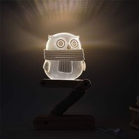 Niedliche 3D Led Motiv-Lampe Holz-Design Wohnlicht Nachttischlampe Tisch-Leuchte