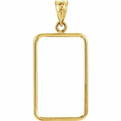10g Gold Barbell Necklace 9ct Yellow Gold Vertical Drop Pendant