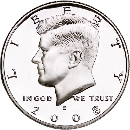 2008 S SILVER PROOF KENNEDY HALF DOLLAR  FROM PROOF SET
