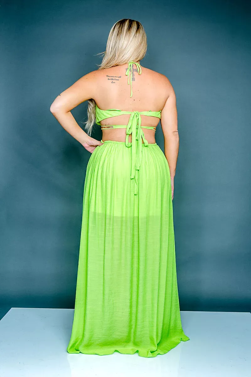 lime green plus size dress