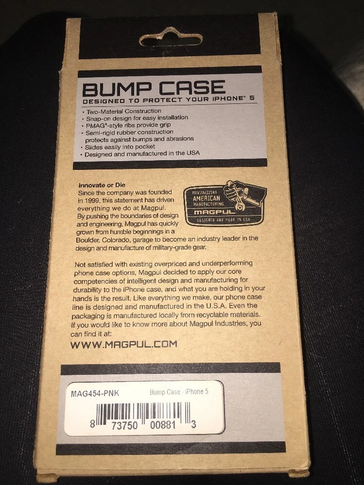 MAGPUL MAG454PNK Bump Case Slim Design for iPHONE 5 PINK - Image 2 of 2