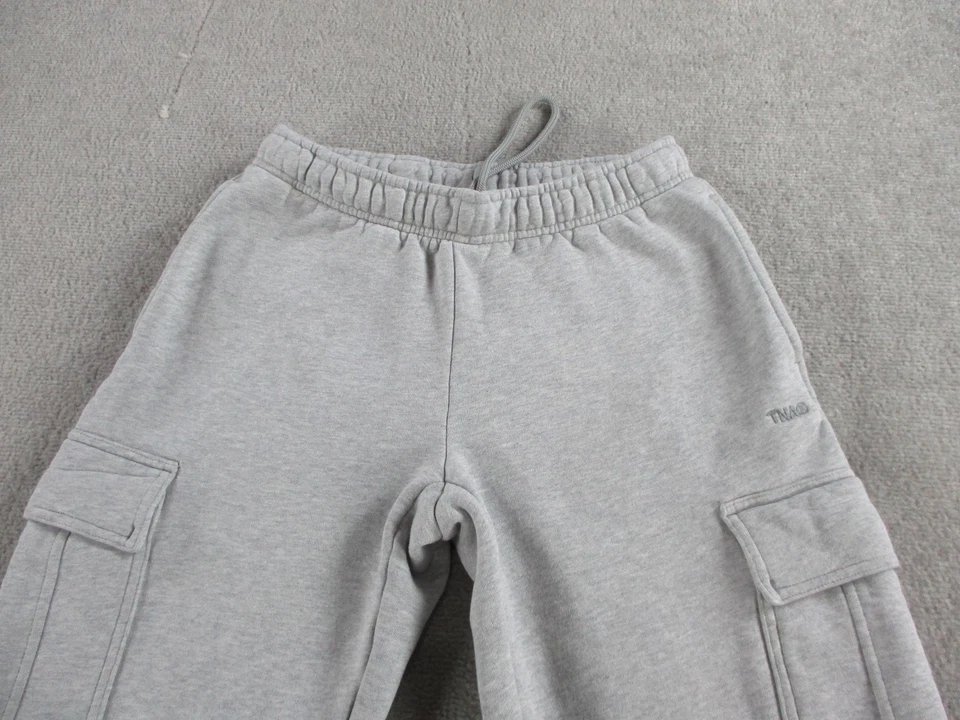 TNA Sweatfleece Pants Womens XS Gray Cozy Fleece Mega Fit Cargo Pockets Joggers - Image 2 of 4