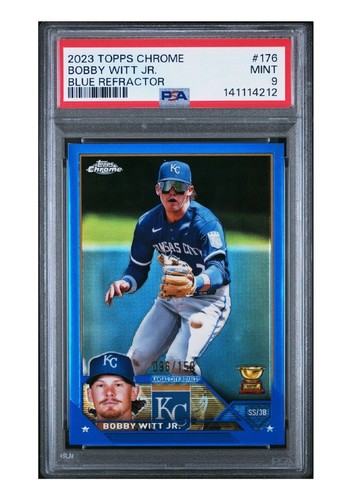 2023 Bobby Witt Jr Topps Chrome True Blue Refractor /150 PSA 9 Royals Gold Cup