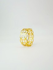 18K Solid Gold Ring Money Catcher  Ring size 7 , lightweight, stackable