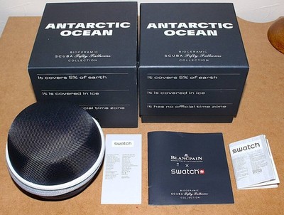 Blancpain x Swatch Antarctic Ocean SO35S100 Automatic Watch Full Set