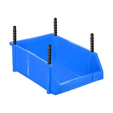 Cestini da Scaffale in Plastica 16,5" x 10,4" x 6,4" Contenitori da Parete, Blu