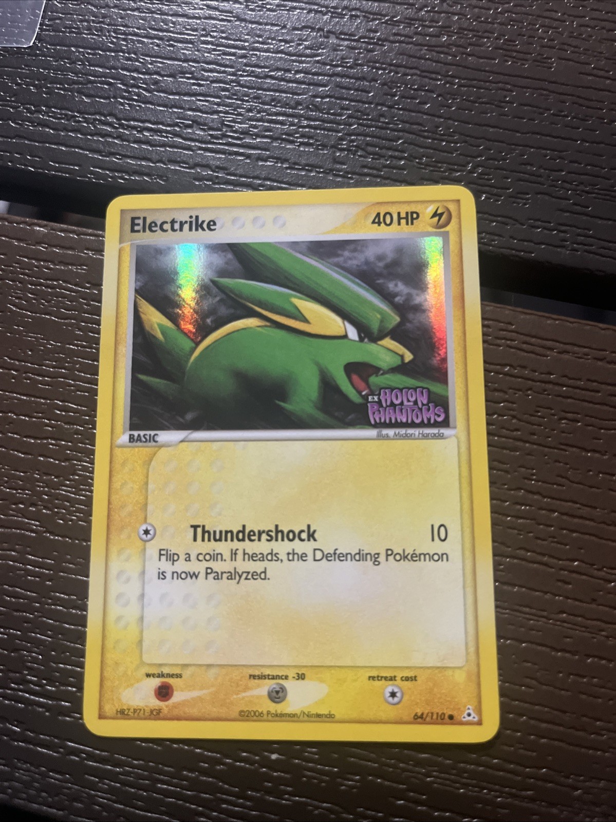 Pokemon TCG Electrike Holon Phantoms Reverse Holo Card 64/110 Stamped NM shape
