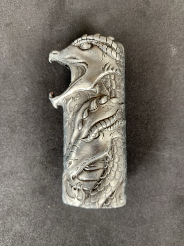 Dragon Cigarette Silver Tone Light Holder