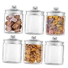 Glass Jars 32oz,Maredash Candy Jar with Lid For glass jars 32 oz/6 pack
