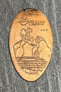 Disney Lady and the Tramp Pressed Penny 4 of 6 Collectible Souvenir Vintage Coin