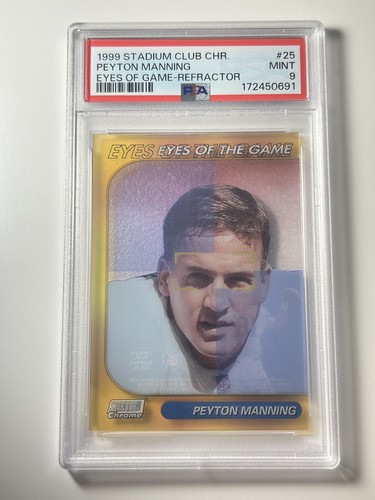 1999 Topps Stadium Club Chrome Peyton Manning Eyes of Game Refractor PSA 9 POP10