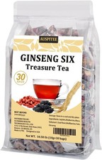 Ginseng Six Treasure Tea - 30 Bags  Natural Herbal Energy Blend for Daily