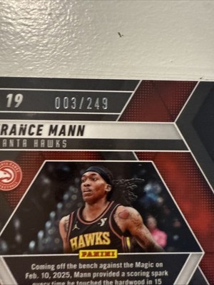 その他 Panini mosaic Terance mann Black RC 1/1 2024-25 Panini Mosaic - Terance Mann #19 Orange Mosaic Prizm /249