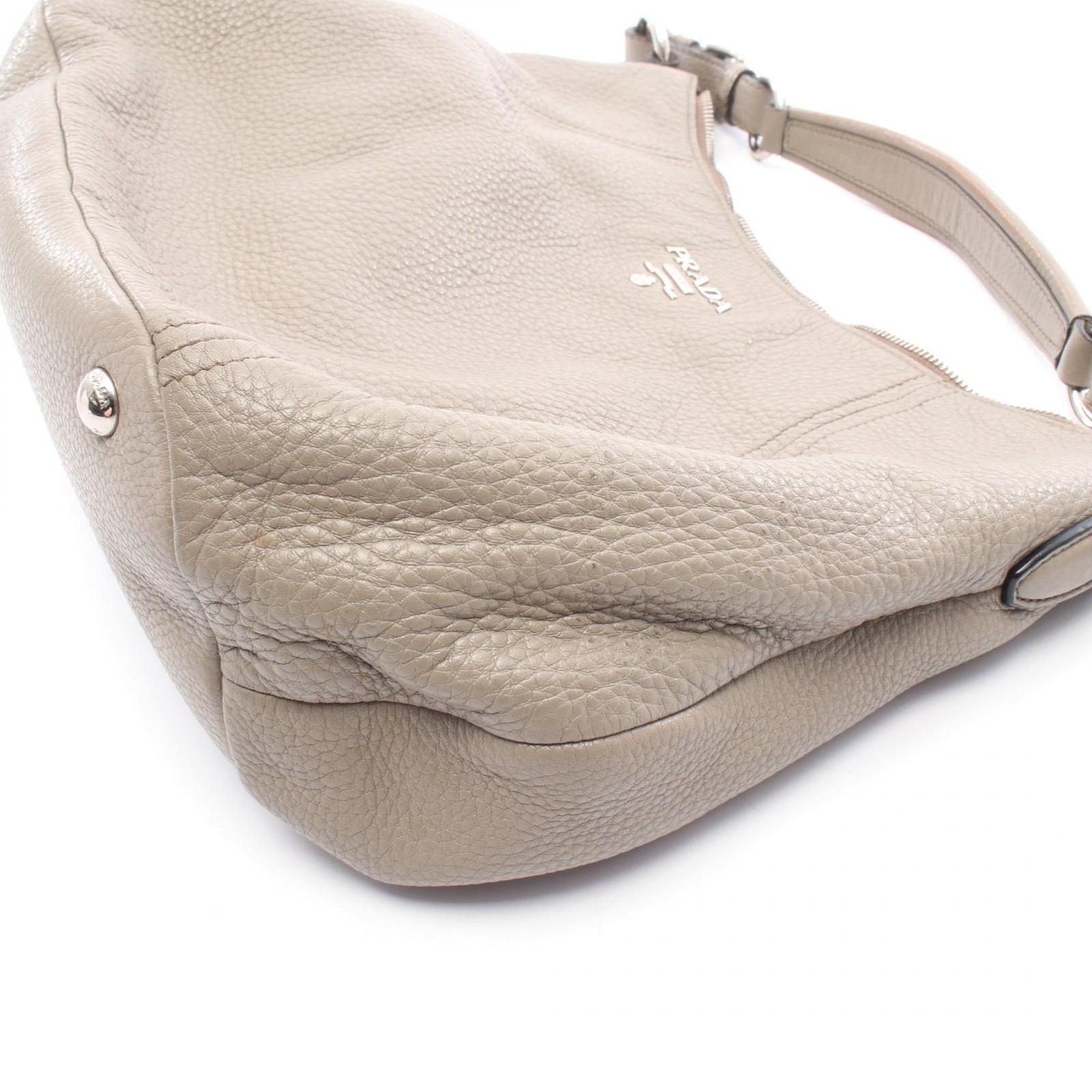 PRADA Shoulder hand Bag leather Beige Used Women thumbnail 6