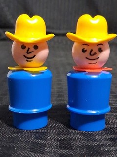 Vintage Fisher Price Little People Rare Whoops Cowboy Man Wrong Collar & Regular