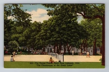 Lakeside OH-Ohio, Tennis Courts, Perry Park, Vintage Souvenir Postcard